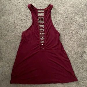 Maroon buckle tank top